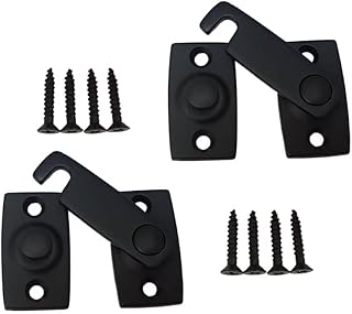QCAA Solid Brass Shutter Bar/Door Latch, 7/8" x 2-3/32", Matte Black, 2 Pack, Made in Taiwan