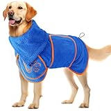 SlowTon Albornoz para Perros - Toalla de Secado para Mascotas superabsorbente, Albornoces para después del baño Ducha Natación Paseo Mojado para Cachorros