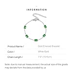 14K Gold Gemstone Bracelet for Women, Square Emerald Gemstone Bracelet, Holiday Gift for Mother Wife Girlfriend - Image 2