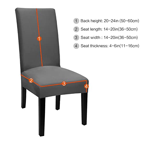 Fuloon Super Fit Stretch Removable Washable Short Dining Chair Protector Cover Seat Slipcover For Hotel,Dining Room,Ceremony,Banquet Wedding Party (6, Gray) #TOP2