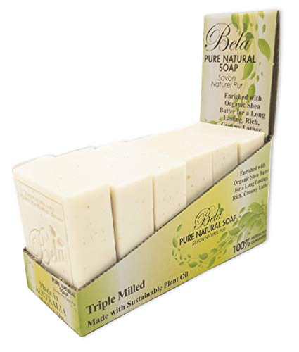 Bela, Spearmint & Bran, Triple French Milled Moisturizing Soap Bars, No Harsh Ingredients, 3.3 Oz. Each - 6 Pack #TOP3