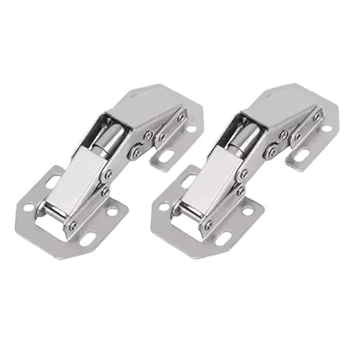 Cidegoo 2Pcs Cabinet Hinges 2/10Pcs 90 Degree Cabinet Hinges No-Drilling Holehydraulic Buffer Hinge Kitchen Cupboard For Cupboard Furniture(2Pcs)