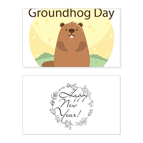 Tarjeta de felicitación de Año Nuevo para el Día de la Marmota en EE. UU.