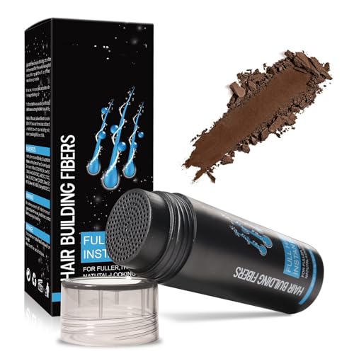 Hair Building Fibre, Professional Hair Powder Spray, Medium Brown Concealer for Men & Women, Bald Spots & Thinning Hair