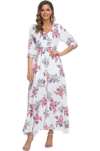 Image of Casual Summer Dresses for Women 2026 Maxi Dress Flowy Bohemian Beach Party