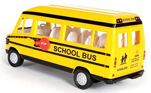 Online Collections Compatible Pull Back School Bus Toys Bus Made Of Plastic, Yellow - Kids