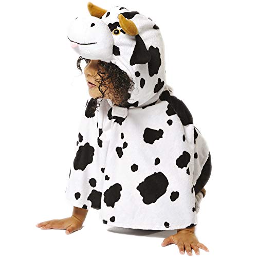 Pretend to Bee Déguisement de Cape de Vache pour Enfants, Noir et Blanc, 3-7 Ans
