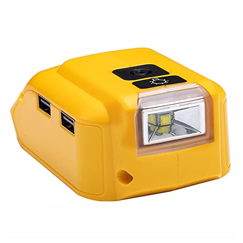 Convertisseur de batterie pour Dewalt 20V 18V JUFUM avec double USB et lampe LED