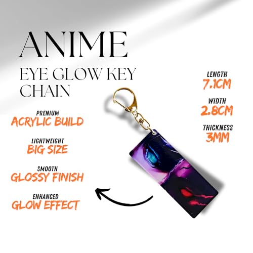 Image of Anime Acrylic Glowing Eyes Keychain | Luminous Eye Glow Key Ring | Premium Otaku Accessory for Bags, Bikes, Cars, Backpacks & Keys