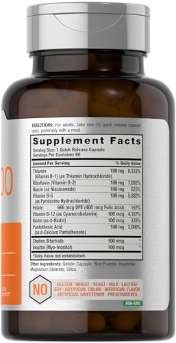 Horbäach CL1420 Vitamin B-100 Complex | 60 Quick Release Capsules | Non-Gmo And Gluten Free Supplement thumb #1