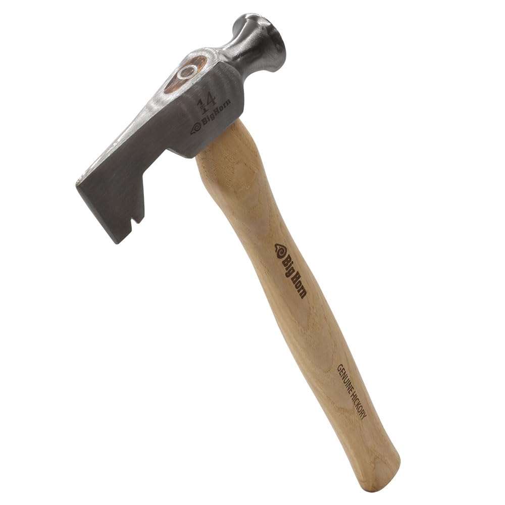 Big Horn 15140 - Hacha para paneles de yeso de 14 onzas con cara de impacto fresada y mango de nogal