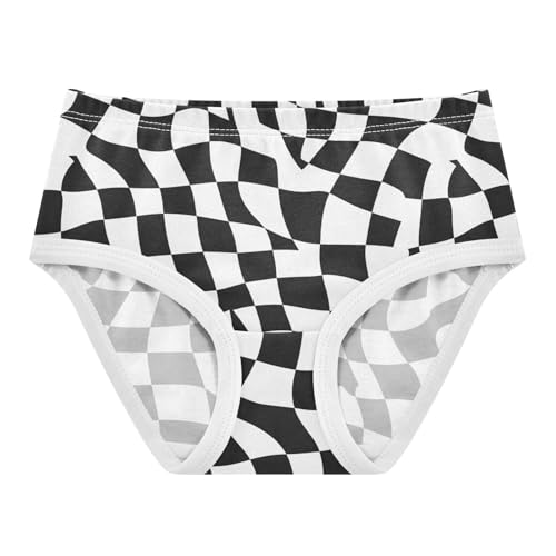 Wusikd Black White Checkered Girls' Underwear Cotton Girls Briefs Soft Toddler Underwear 2T