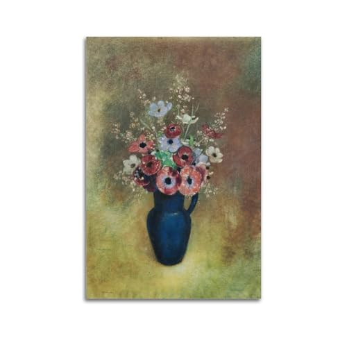 Impression sur toile Anémones dans une cruche Redon : l'émotion de l'art chez soi