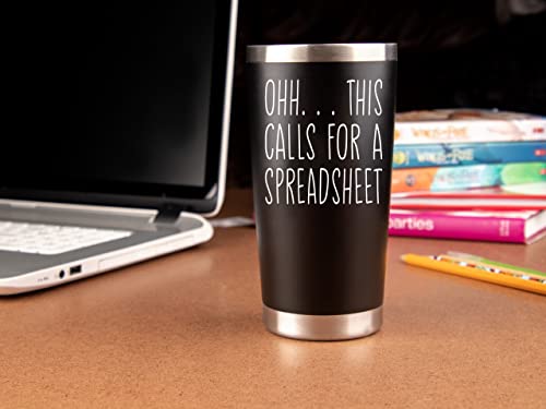 Klubi Accountant Gifts Spreadsheet Mug - 20Oz Tumbler Coffee Mug Oh This Calls For A Spreadsheet Funny Gift For Accounting, Boss, Cpa, Men, Women, Nerd #TOP2