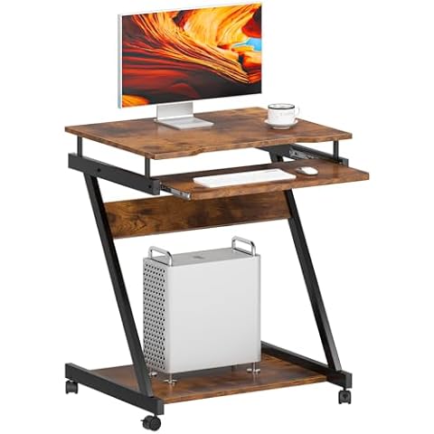 SogesHome 23.6in Laptop Desk with Keyboard Tray Cover