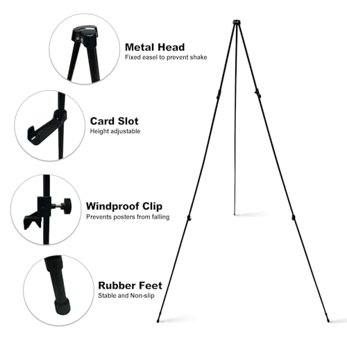 Yearning HJ-001 Easel Stand For Display 63 Inch Portable Painting Easel Wedding Sign Artist Instant Tripod Collapsible Portable Floor Easel thumb #3