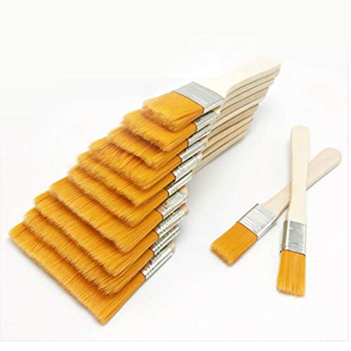 Brocha Pintura 12pcs / Set Decoración Pared Pintura Al Óleo con Mangos de Madera Reutilizable Gouache Nylon Home Herramienta Acuarela Regalo para Niños Barbacoa - Naranja Cover