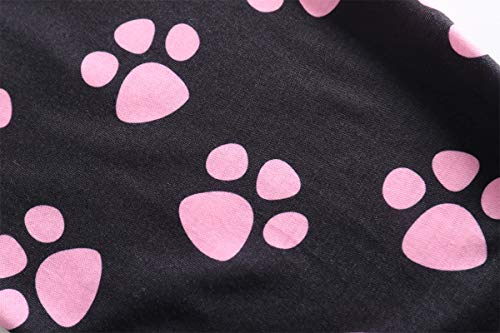 Yijiu Women's Cute Cartoon Cat Sleepwear Short Sleeve Top And Pants Pajama Set Black #TOP5