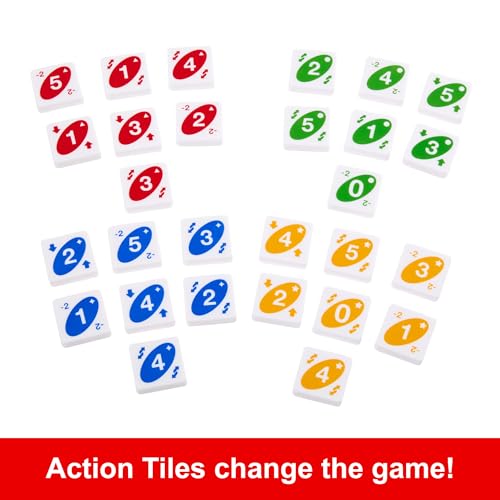 Image of Mattel Games UNO Quatro Game with Colored Tiles & Plastic Grid for Adult, Family & Parties, 2 to 4 Players Ages 7 Years Old & Up​​​