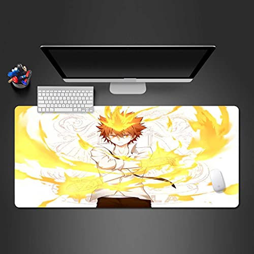 Grand mouse pad rouge flamme 90x40 cm antidérapant pour souris de jeu