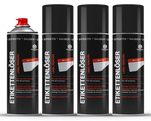 Octopus 4x Spray rimuovi etichette e adesivi, rimuovi residui di adesivo per rimuovere residui ostinati con olio d'arancia, 200 ml