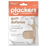 Plackers Plackers Gum Defense Floss Picks with Coconut Oil, Refreshing Coconut Flavor, GentleFloss, 75 Count