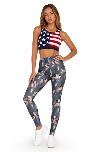 Image of sissycos Women's 80s Leggings Neon Artistic Splash Printed Buttery Soft Stretchy Pants