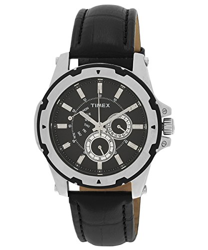 Image of TIMEX Leather E-Class Analog Black Dial Men Watch - D907, Bandcolor-Black