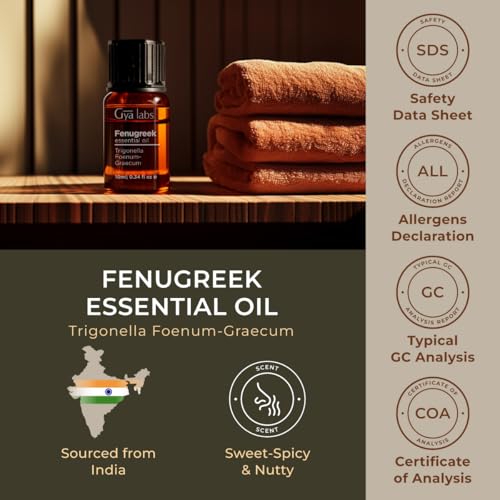 Image of 100% Pure Fenugreek Essential Oil - 0.34 Fl Oz - Fenugreek Oil for Hair, Skin, Diffuser, Aromatherapy & DIY Candle Making Scent
