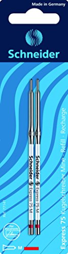Schneider skrivverktyg kulspetspenna Express 75, dokumentätt, M, röd, 2 blisterkort