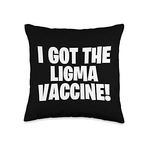 Ligma Awareness Shirts & Gifts Got The Ligma Vaccine Funny Gaming & Gamer Throw Pillow, 16x16, Multicolor