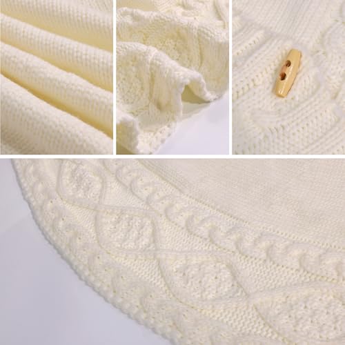 WBHome Christmas Tree Skirt, 48 inch Cable Knit Knitted Thick Rustic Holiday Decoration, Christmas White by WBHome - Image 5
