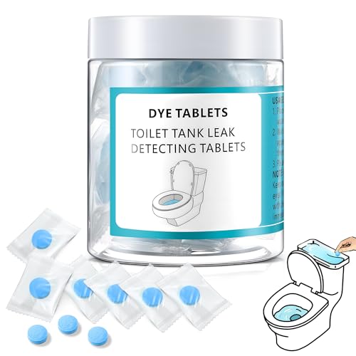 Demissle 30 Pcs Toilet Leak Detection Tablets, Blue Bowl Dye Tablets with Storage Bottle, Detect Silent Tank Leaks, Water Tracer Dye for Bathroom Toilets...