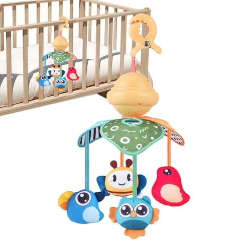 男の子用ベビーベッドモバイル、女の子用ベビーベッドモバイル - ベビーベッド用ベッドベルペンダント | 電動ミュージカルベビーベッドモバイル、女の子男の子用、吊り下げ式回転式モバイル、ベビーベッド音楽玩具用