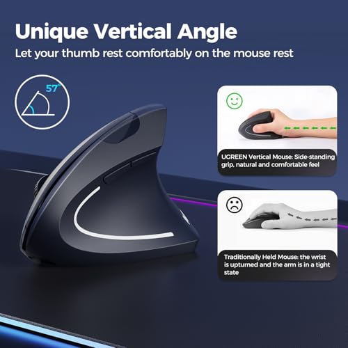 Image of AVMTOM Wireless Mouse Wireless Gaming Mouse Rechargeable PC Mouse with RGB Backlit 6 Buttons Adjustable Ergonomic for Laptop, PC, Computer, Desktop, Notebook etc Gaming Mouse Wireless (Pure Black)