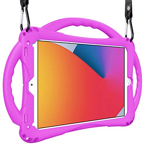TopEsct iPad 7th Cover per Bambini Protettiva Antishock con Maniglie Resistente agli Urti per iPad 7th Gen 10.2 (2019)/iPad Air 3rd Gen 10.5 Custodia (Viola)