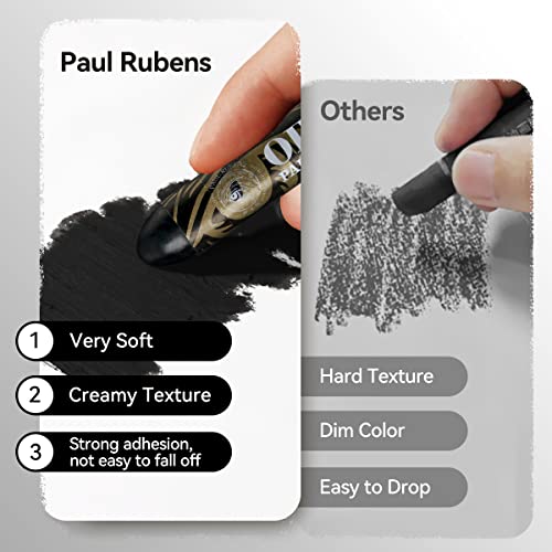 Paul Rubens Grand Black Oil Pastels, Pack of 1 HaiYa Artist Soft Oil Pastels Vibrant and Creamy - Image 4