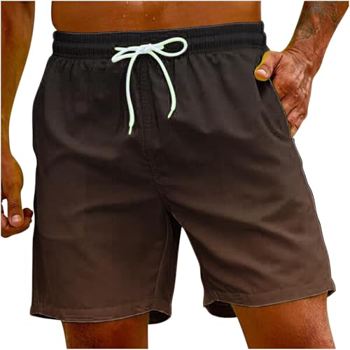 Generisch Bañador para hombre, de secado rápido, de gran tamaño, pantalones cortos de playa con degradado hawaiano, pantalones de natación de verano con goma elástica, pantalones cortos de baño para
