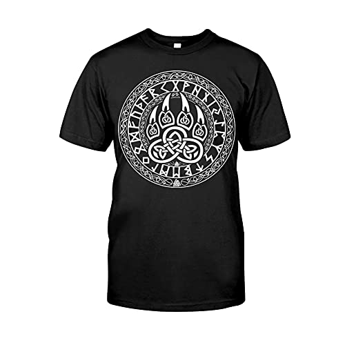 BBYOUTH Wikinger T-Shirt Herren Sommer Kurzarm Nordischer Mythos 10 Grafik Gedruckt Hippie Paar Pullover Cosplay T-Shirt (USA Größe),Bear Claw,7XL
