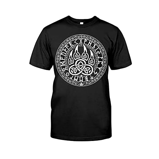 BBYOUTH Wikinger T-Shirt Herren Sommer Kurzarm Nordischer Mythos 10 Grafik Gedruckt Hippie Paar Pullover Cosplay T-Shirt (USA Größe),Bear Claw,7XL