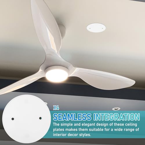 Gatuida Runde Deckenabdeckungen 4 Stück Weiß Kunststoff Flach Abdeckplatten Mit Metallschrauben Für Elektroinstallation Und Wandlöcher Im Homeoffice Und Wohnbereich