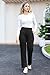 Bamans Womens Dress Pants Flare Leggings Work Office Pants Wide Leg Slacks High Waist Bootcut Business Trousers Black X-Small 28