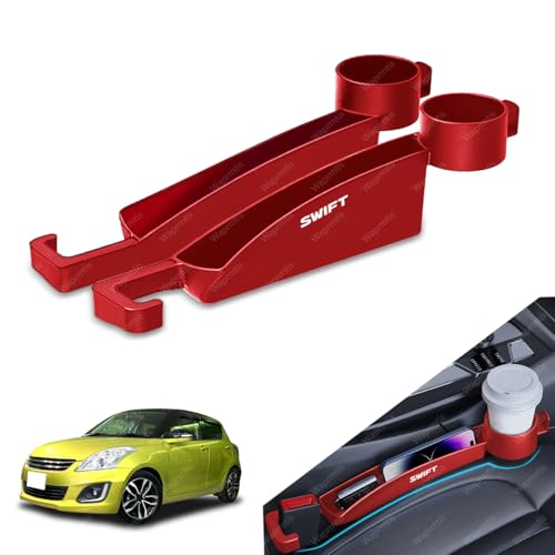 【2025改良型 スズキ スイフト 隙間クッション】 落下防止・市販品比 収納最深 7.5cm + カップホルダー(第 2 固定点) + フック追加 + 充電線挿す孔がある スイフト SWIFT ZC33S 13S 53S C83S シート隙間埋め アクセ