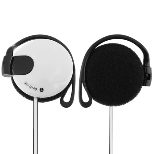 Clip On Earphones Wired - 3.5mm Over Ear Earphones for Phone | Compatible with Mobile Phones for Women and Men Running Hiking Ex