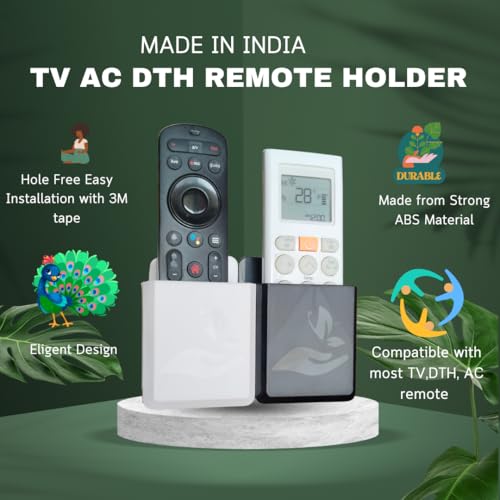 Image of Rainbow Dots Dual Color Remote Holder for Wall - | Universal AC, TV, DTH,Fire TV Stick Remote Organizer | No Drill 3M Mount | ABS Plastic | Made in India (Main Listing)