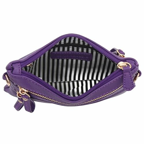 Image of FashionPuzzle Multi Zipper Pocket Small Wristlet Crossbody Bag