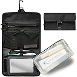 TRAVEL DUDE Hanging Wash Bag – Small Foldable Toiletry Bag with Clear TSA Approved Pouch & Mirror, Waterproof, Travel Wash Bag for Men & Women, See Through, Lightweight, Ideal for Hand Luggage