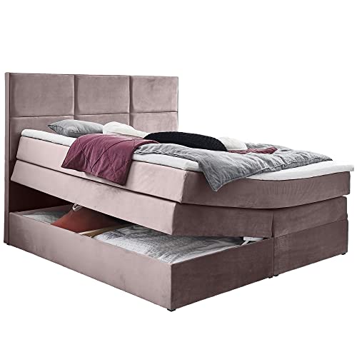 Moebella Boxspringbett 180x200 mit Bettkasten und Topper, 7-Zonen...