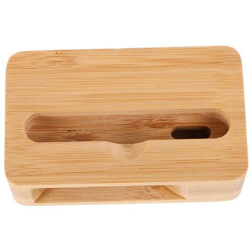 Soporte frontal para teléfono móvil Gatuida tallado en madera acústica