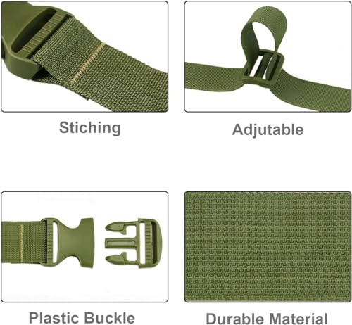 MAGARROW 60\" Long Utility Luggage Straps with Buckle Adjustable (Army Green (4-Pack), 1.5\" Wide - 60\" Long) - Thumbnail 6